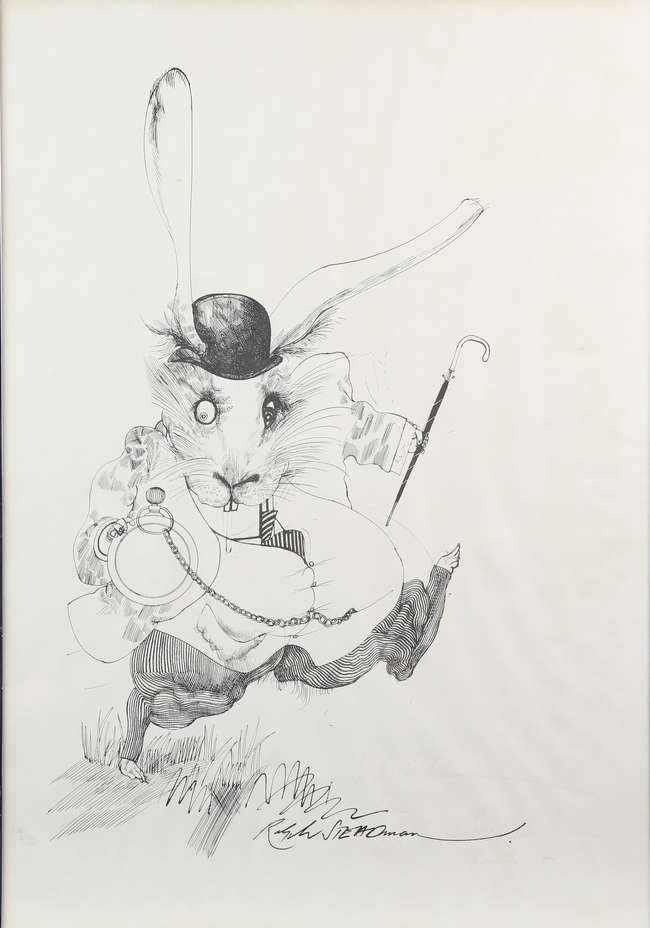 Ralph Steadman | The White Rabbit from Alice in Wonderland | MutualArt