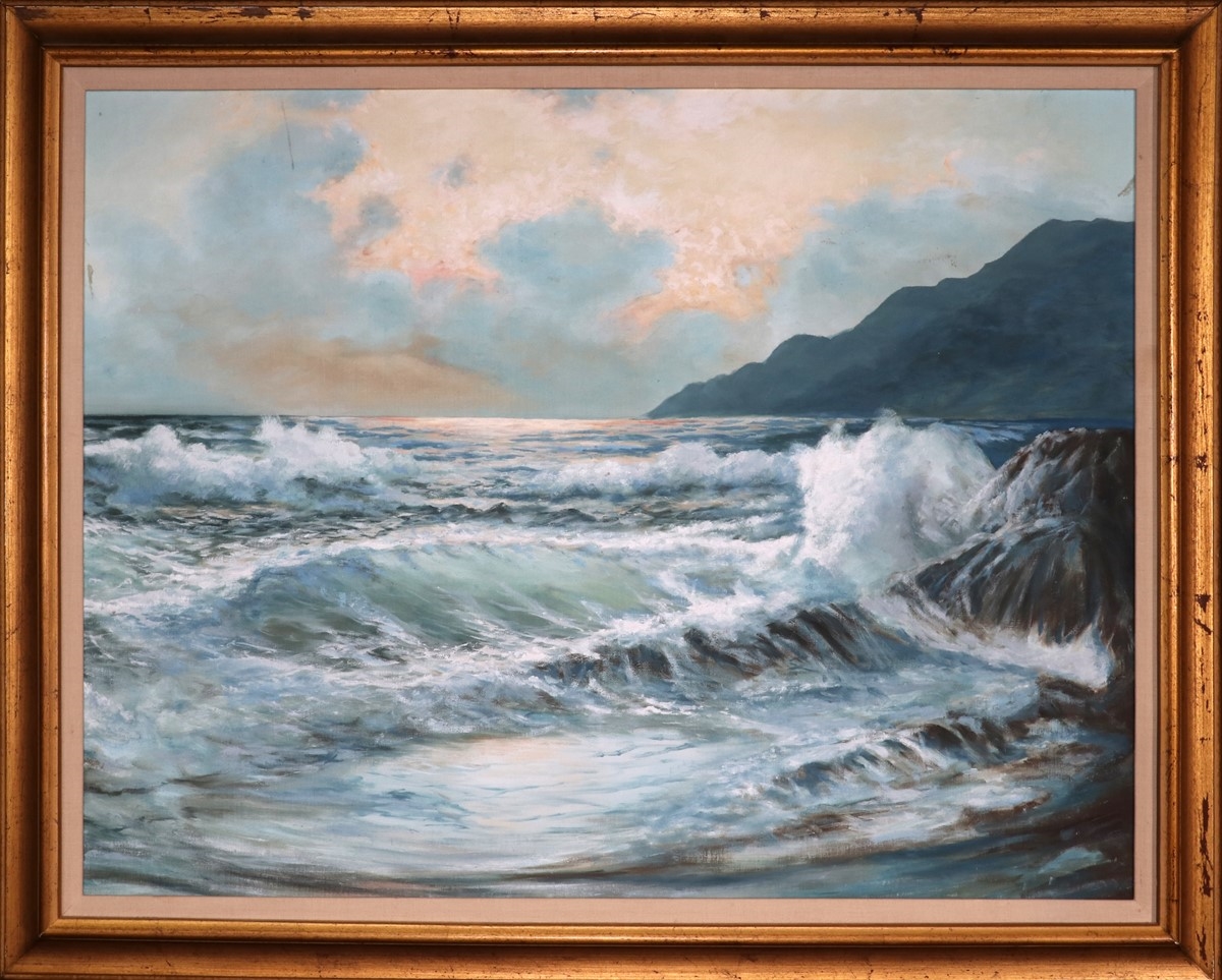 Artwork by Wlodizimerz Pochwola, SEASCAPE, Made of OIL ON CANVAS