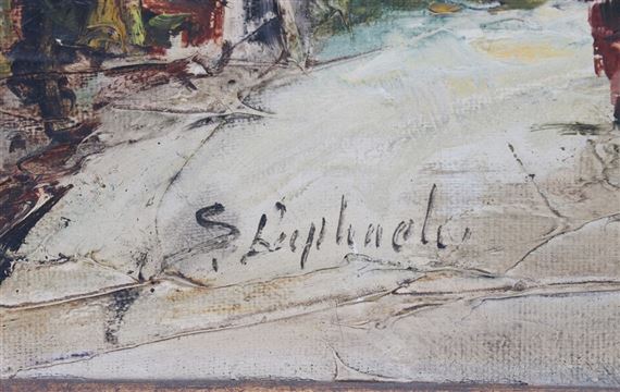 Zvi Raphaeli | A street scene | MutualArt