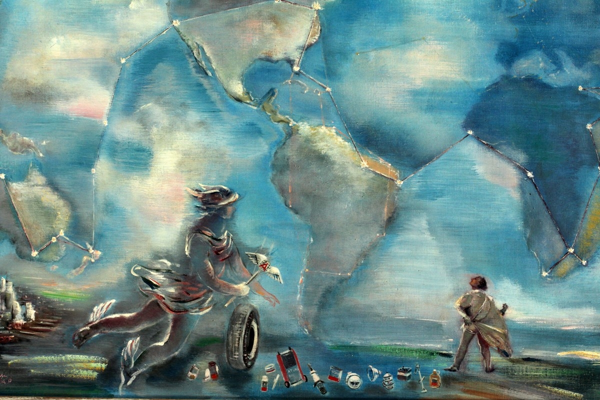 Artwork by Han Hulsbergen, ONDERNEMINGSGEEST, Made of OIL ON CANVAS