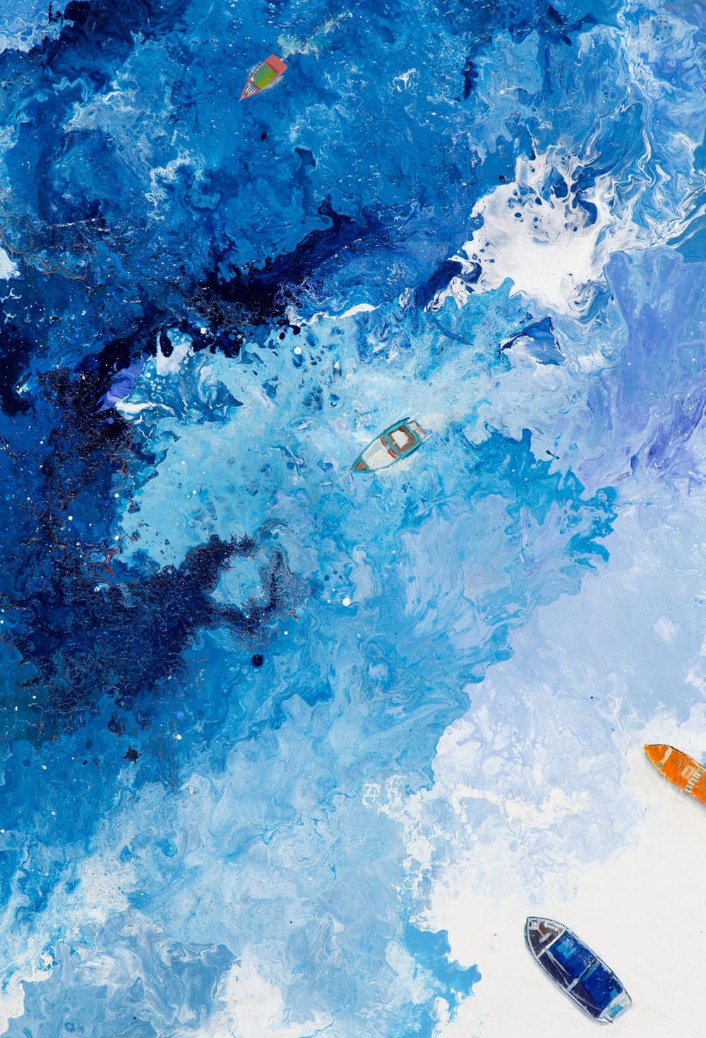 Artwork by Marzena Bis, Boats, Made of acrylic, oil on canvas