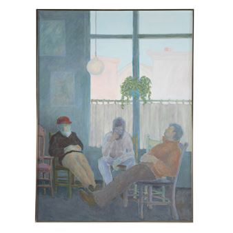 Men Lounging On The Porch - Shirley Aleman