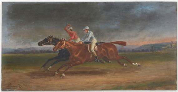 Arrivée de course by Auguste Sebastien Benard