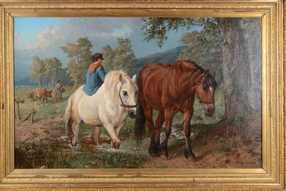 Le retour des champs by Jeanne d'Espiennes, 1882