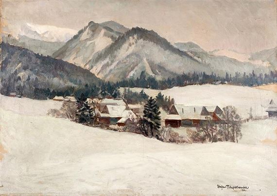 Pejzaż zimowy by Stefan Filipkiewicz, 1932