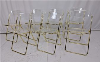 Company Brevettato Seven Works Clear Lucite Folding Chairs