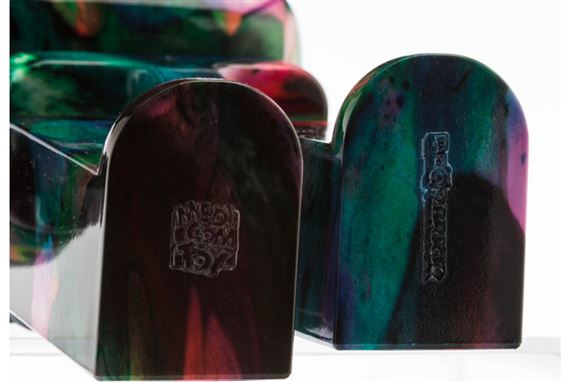 Artwork by Be@rbrick , Rainbow Marble 400%, Made of Painted cast resin