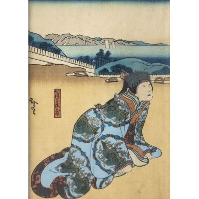 Actor Yamashita Kinsaku IV as Kaoyo Gozen by Hirosada Konishi, 1851