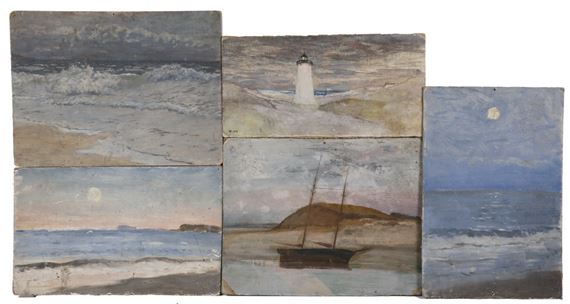 Thirteen Works: Medium Seascapes, Lighthouse and Boats