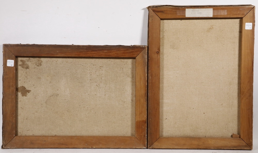 Artwork by John Worthington Mansfield, Two Works: Views of Niagara Falls: "American Falls" and the New Bridge, Made of oil on canvas