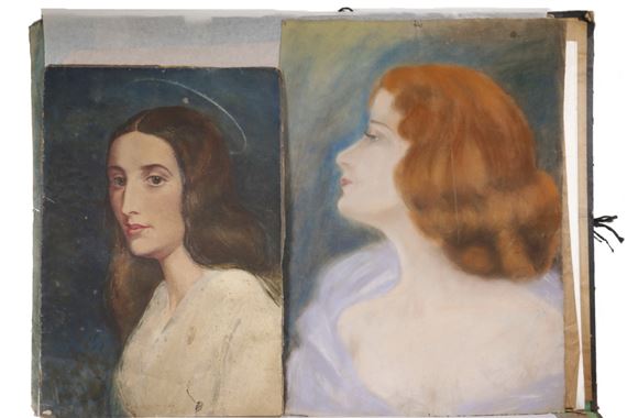 SIXTEEN WORKS: (8) PORTRAITS, INC. (5) PASTEL ON PAPER, (1) PASTEL ON CANVAS & (2) CHARCOAL by John Worthington Mansfield