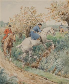 (i) Chasse a Course au Bretagne; (ii) Over the Hedge - H. Doldier