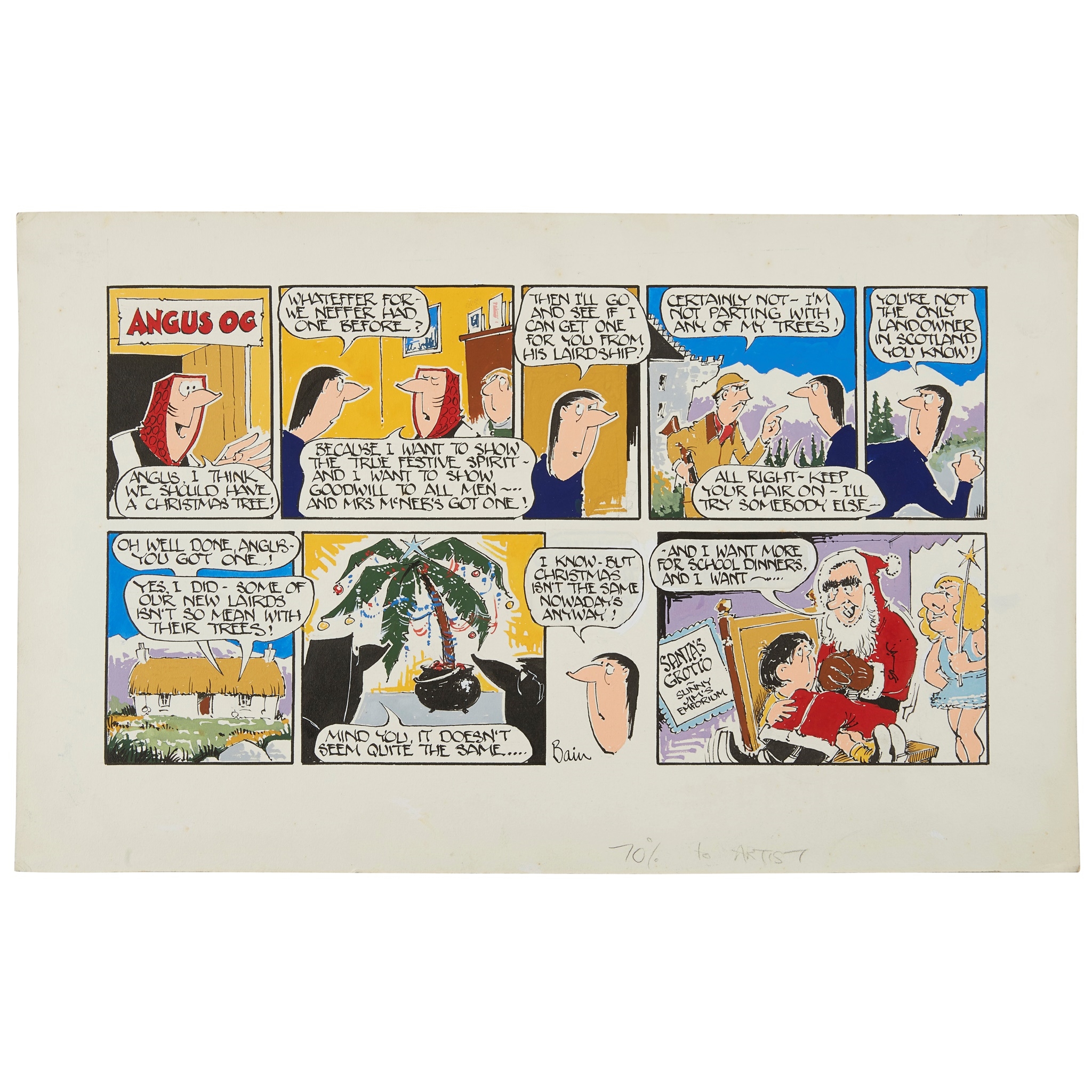 Ewen Bain | Angus Og, 4 original cartoon strips | MutualArt
