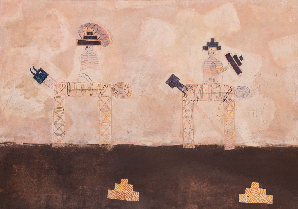 Artwork by Gustavo Foppiani, I due cavalieri, Made of Tempera on board