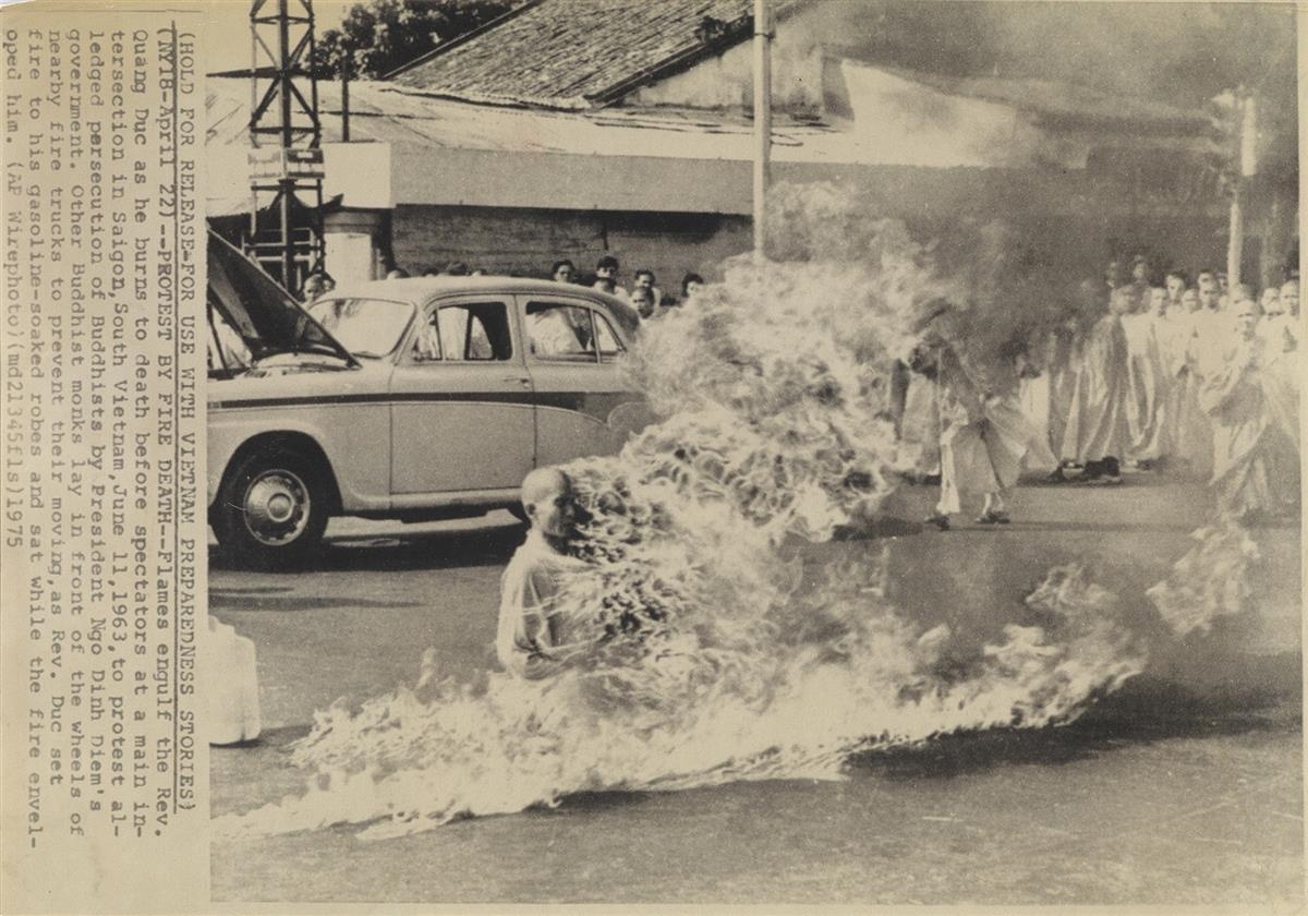 Burning Monk, South Vietnam. by Malcolm Wilde Browne, 1963; printed 1975