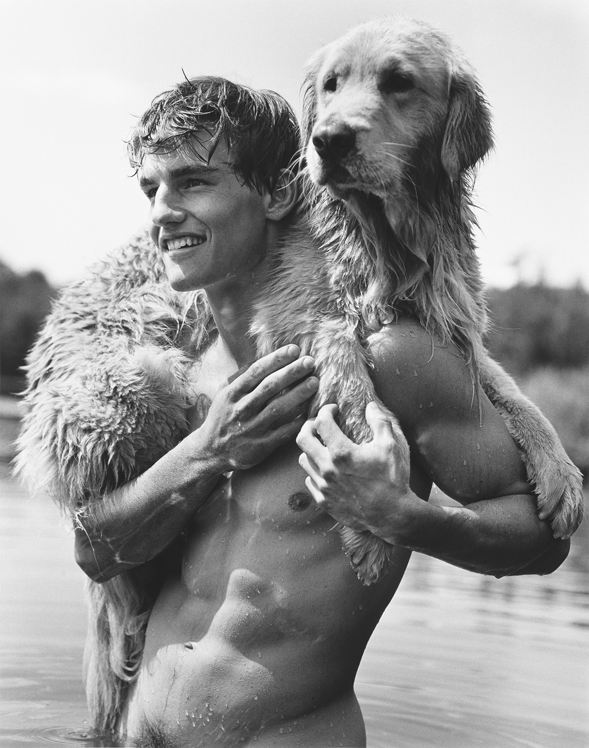 Bruce er Rob and Little Bear at the entrance to Bear Pond, Adirondacks, NY. (1989) MutualArt