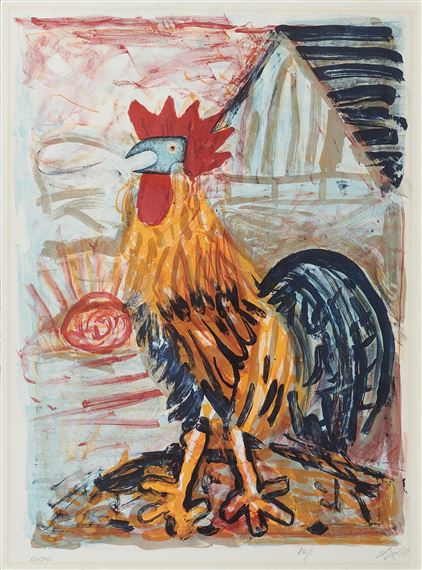 Hahn (vor der Scheune) by Otto Dix, 1968