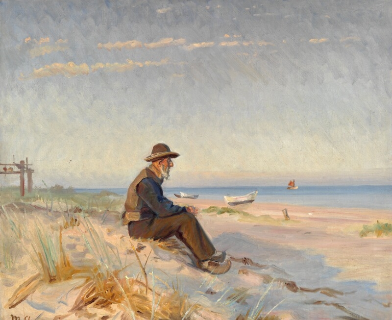 Michael Peter Ancher | A fisherman and his wife in the dunes | MutualArt