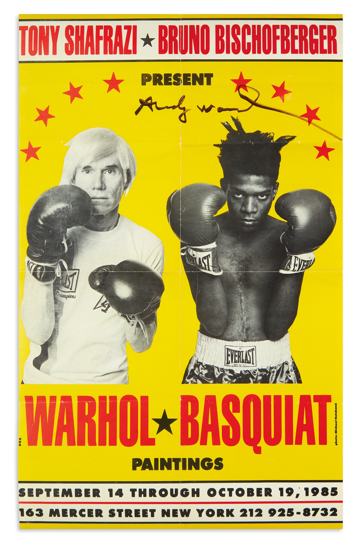 Warhol-Basquiat exhibition at the Tony Shafrazi Gallery. by Andy Warhol, 1985