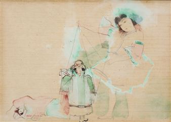 Meisje met poppen - H. Daamen