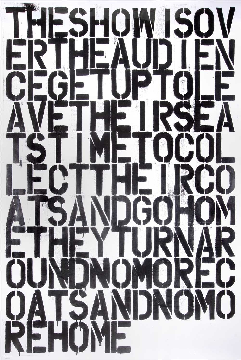 Artwork by Felix González-Torres, Christopher Wool, Untitled (The Show Is Over), Made of offset lithograph on paper