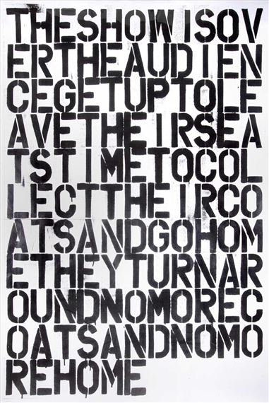 Untitled (The Show Is Over) by Felix González-Torres, Christopher Wool, 1993