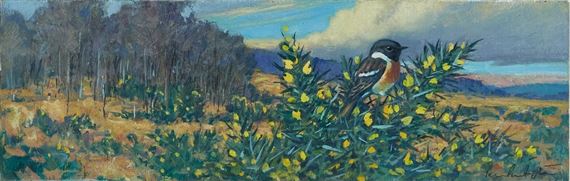 Peter Partington | Heathland Stonechat | MutualArt
