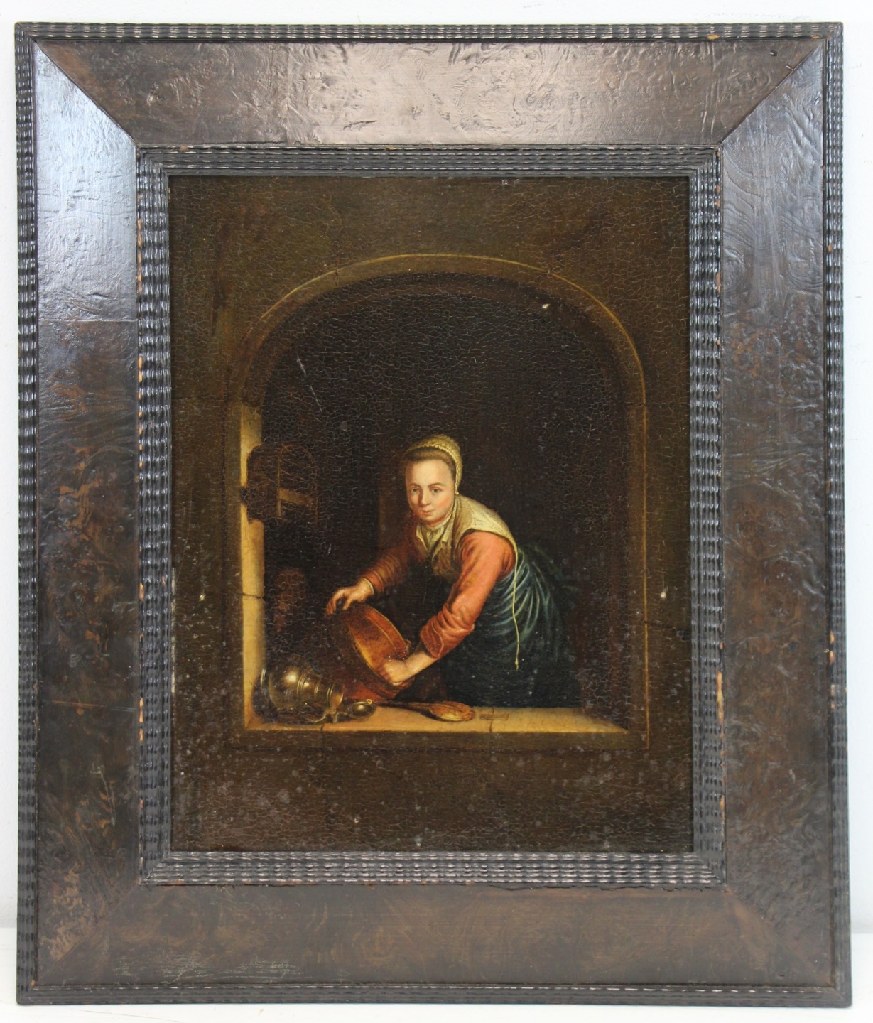 Gerrit Dou | Woman Scouring Dishes | MutualArt