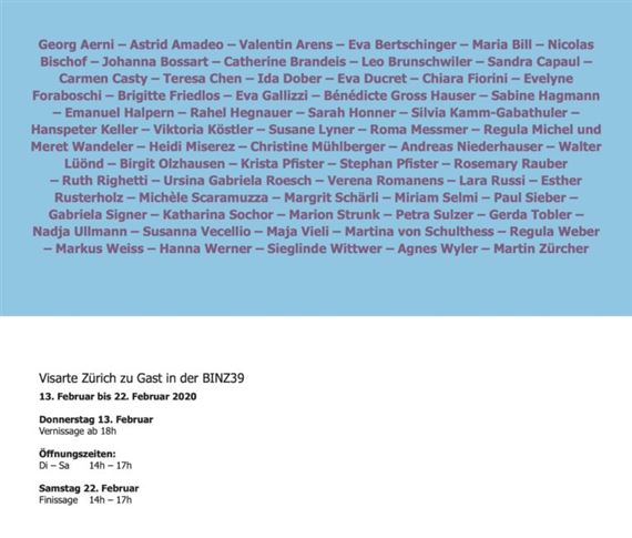 Visarte zu Gast in der BINZ39 - Stiftung Binz 39