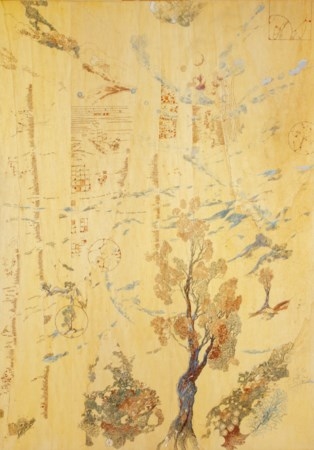 Artwork by Vincenzo Accame, Sergio Palladini, Omaggio a Sbarbaro, Made of Mixed technique on wood