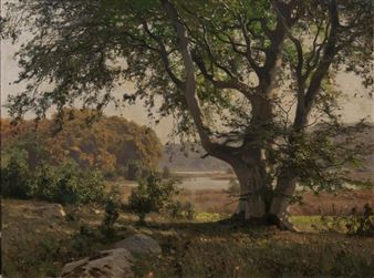 RIVERSCAPE WITH BEECH TREE - Paul Franz Flickel