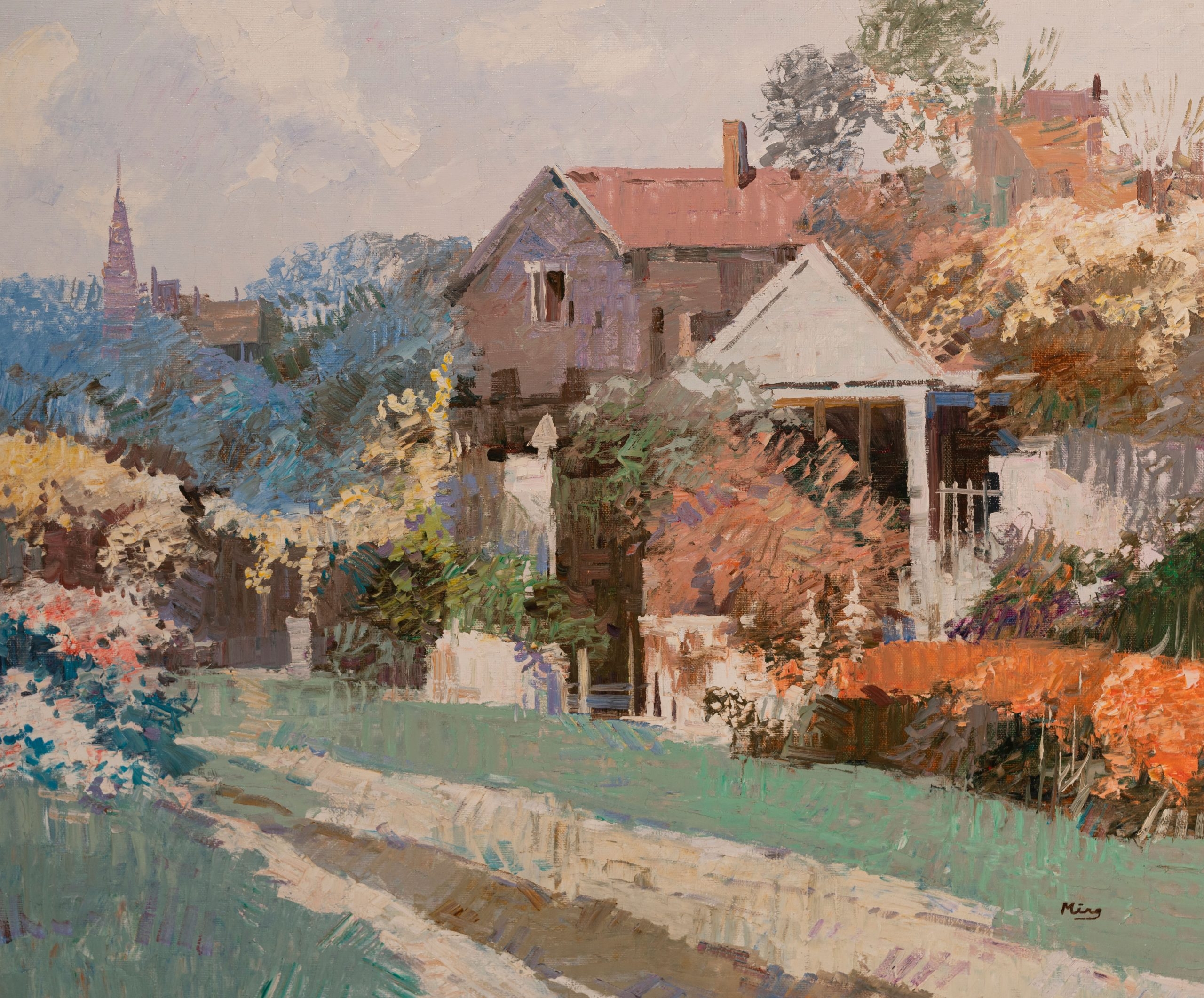 Artwork by Ming Feng, Summer in New England, Made of oil on canvas (unstretched)