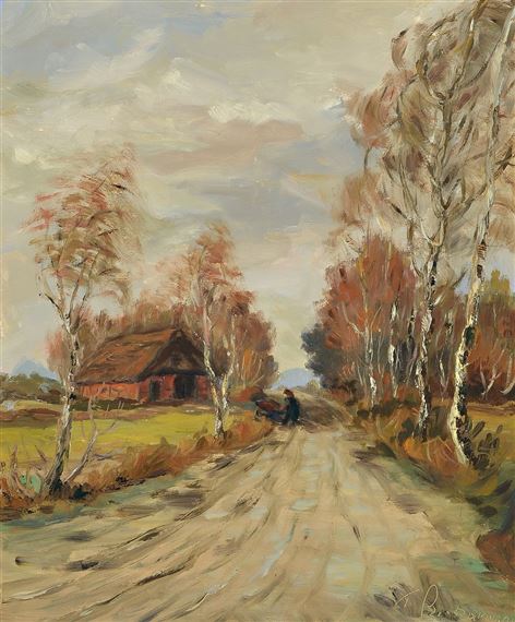 Autumnal landscape around Worpswede by Fedor Szerbakow