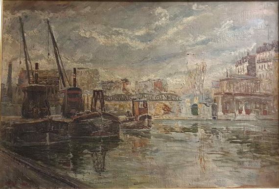 Péniches en ville sur le canal