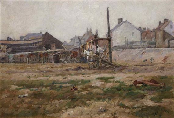 Maisons au bord de la plage by Émile-Louis Méret, 1897