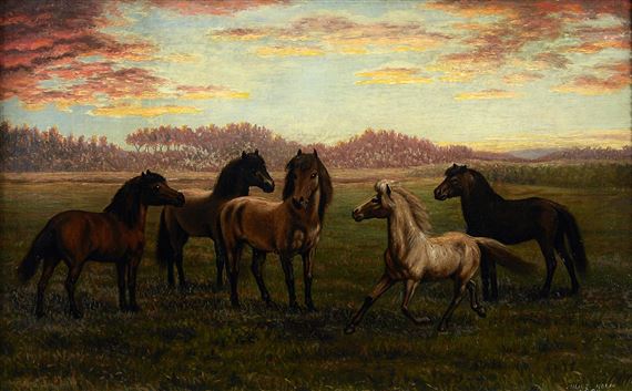 "HORSES IN PASTURE" - Julius Holm
