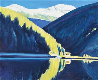 Landscape in the Switzerland by St. Moritz - Franz Leschinger