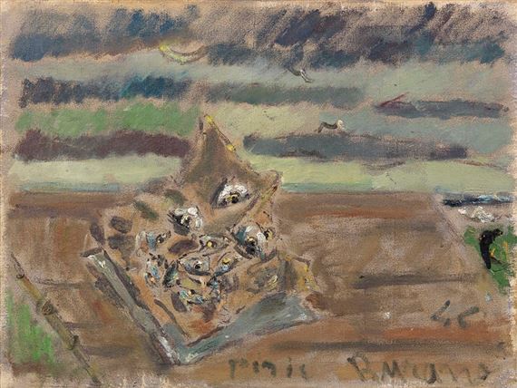 NATURA MORTA CON CARTOCCIO DI PESCI by Filippo de Pisis, 1946