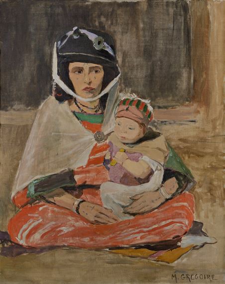 Femme Berbère et son Enfant, Algérie by Madeleine Gregoire