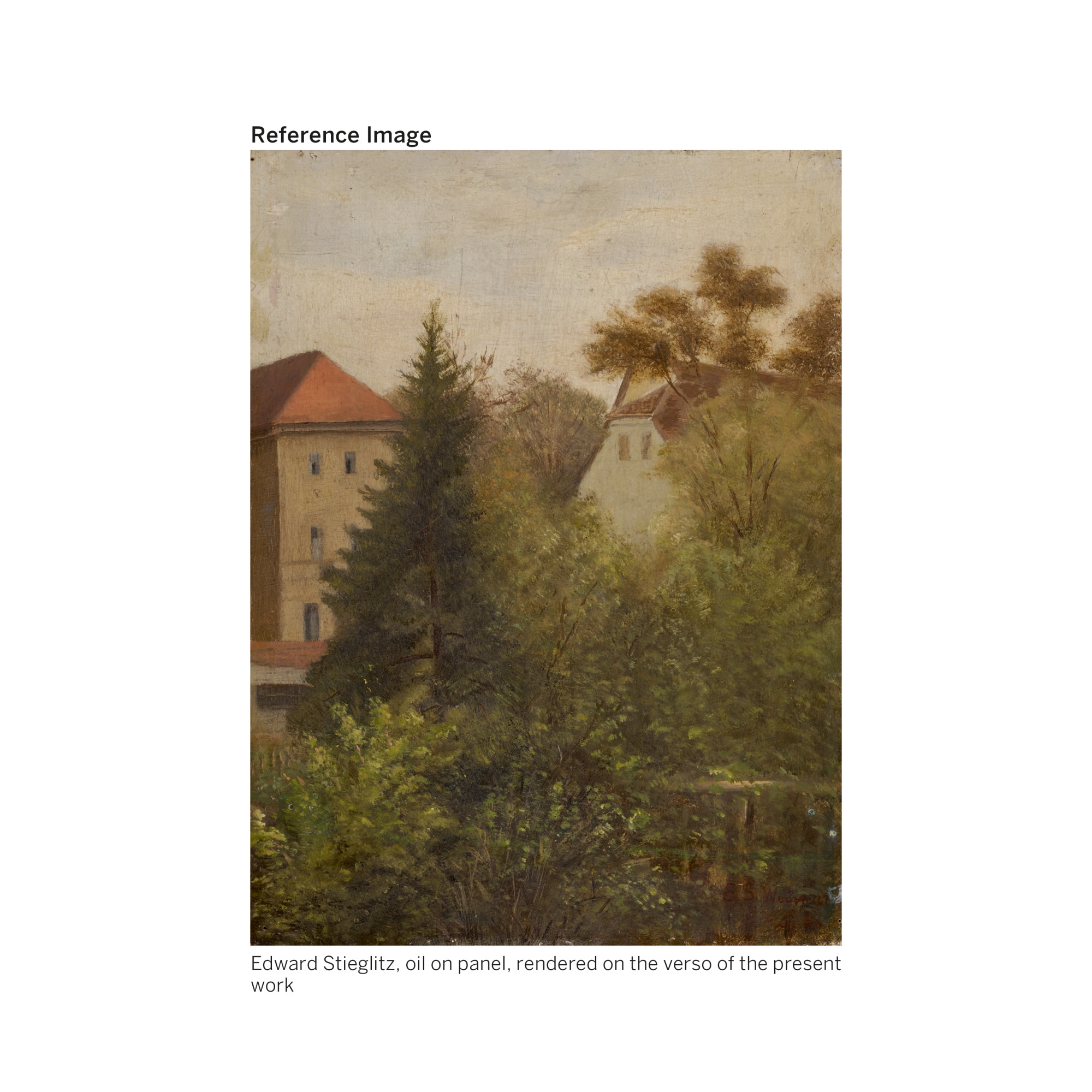 Artwork by Georgia O'Keeffe, UNTITLED (APPLE AND WHITE DISH), Made of oil on panel
