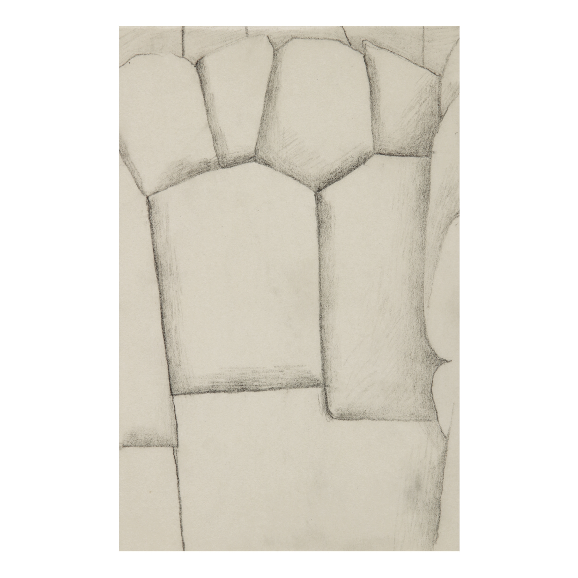 Artwork by Georgia O'Keeffe, UNTITLED (SACSAYHUAMAN), Made of pencil on paper
