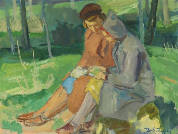 Mother and daughter in a forest