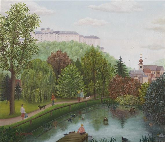 Blick auf die Festung Hohensalzburg mit Stift Nonnberg by Regine Dapra
