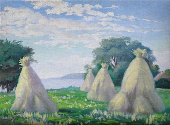 Hay stacks by Hugo Karlis Grotuss, 1935