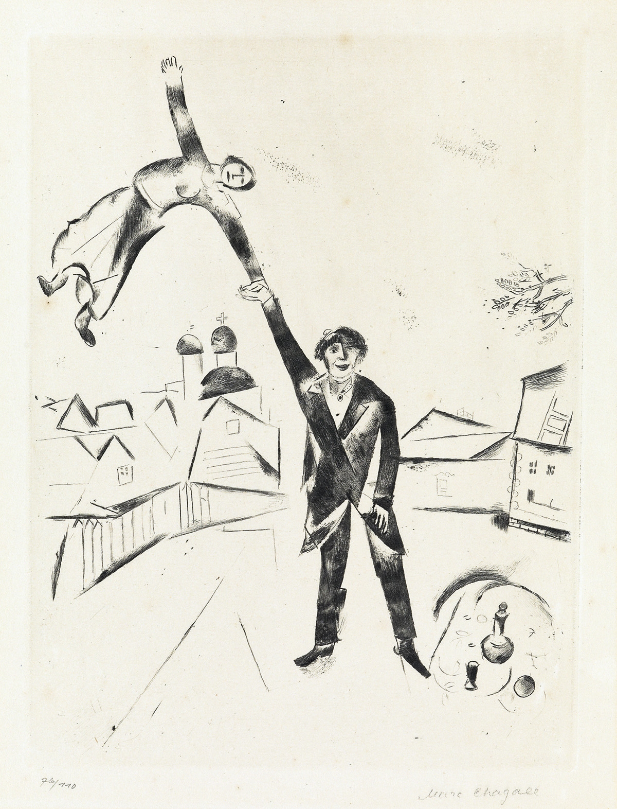 Шагал иллюстрация. Картина прогулка марка Шагала.