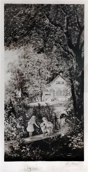 Ernest Christian Rost | Untitled (two children on a bridge) (1887 ...