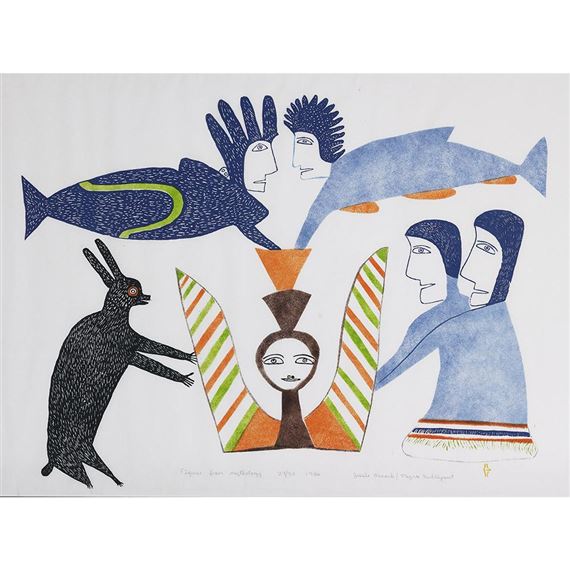 FIGURES FROM MYTHOLOGY by Jessie Oonark, 1986