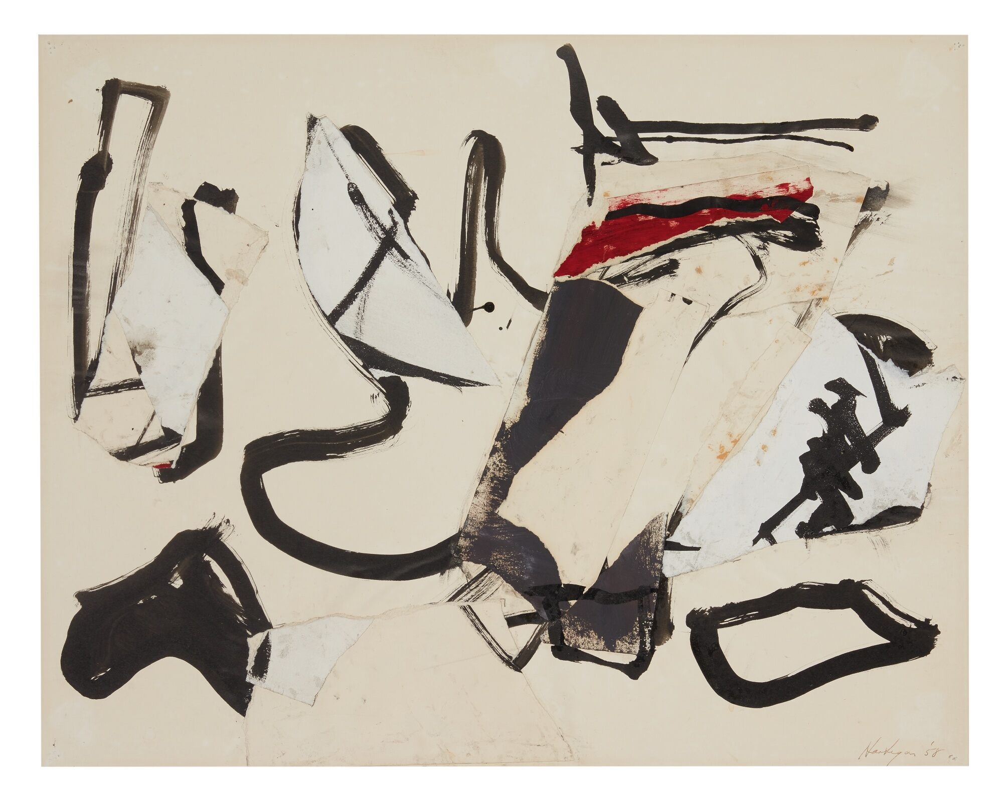 Artwork by Grace Hartigan, UNTITLED, Made of gouache and paper collage on paper