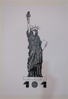 Autoportrait à la Statue de la Liberté - Jean-Lucien Guillaume