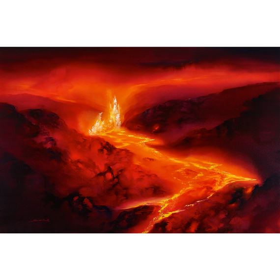 George Sumner | HAWAIIAN VOLCANO ON THE ISLAND OF KILAUEA (1985 ...